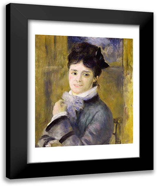 Portrait of Madame Claude Monet 22x28 Black Modern Wood Framed Art Print Poster by Renoir, Pierre-Auguste