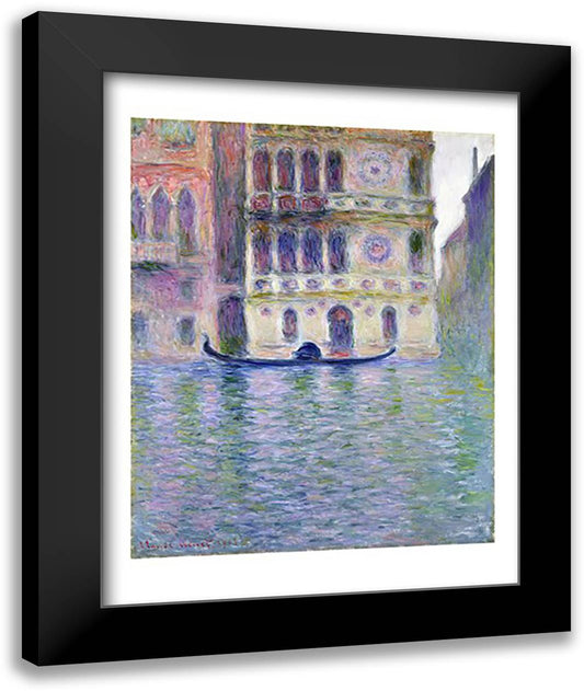 Palazzo Dario, 1908 22x28 Black Modern Wood Framed Art Print Poster by Monet, Claude