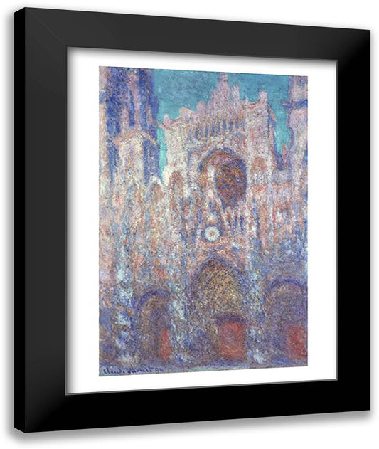 Rouen Cathedral in the Setting Sun 22x28 Black Modern Wood Framed Art Print Poster by Monet, Claude