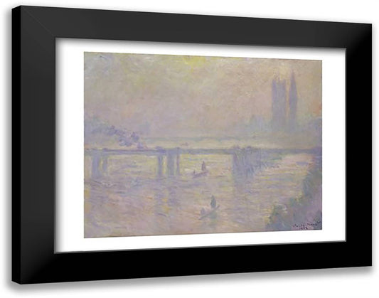 Charing Cross Bridge, 1902 28x22 Black Modern Wood Framed Art Print Poster by Monet, Claude