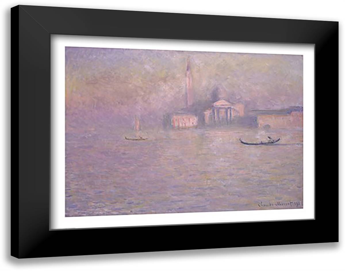 San Giorgio Maggiore, 1908 28x22 Black Modern Wood Framed Art Print Poster by Monet, Claude