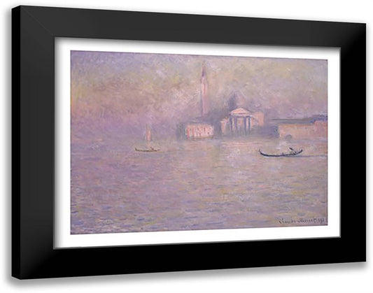 San Giorgio Maggiore, 1908 28x22 Black Modern Wood Framed Art Print Poster by Monet, Claude
