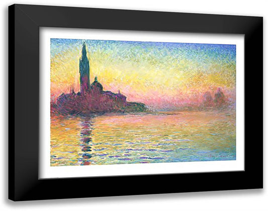 San Giorgio Maggiore by Twilight, 1908 28x22 Black Modern Wood Framed Art Print Poster by Monet, Claude