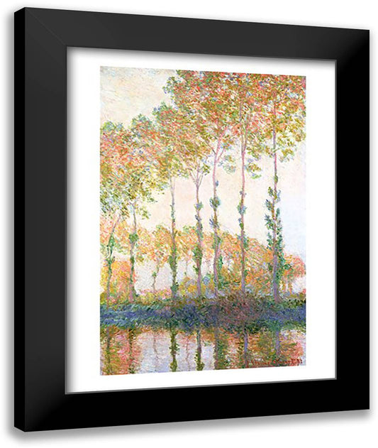 Poplars on the Banks of the Epte, Autumn, 1891 22x28 Black Modern Wood Framed Art Print Poster by Monet, Claude