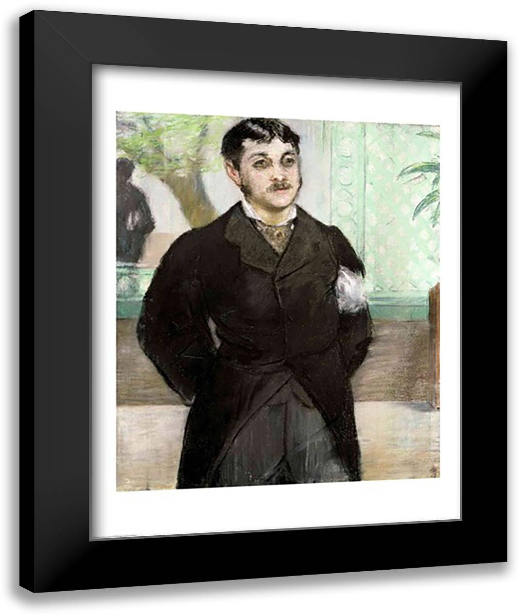 Portrait of M. Gauthier-Lathuille 22x28 Black Modern Wood Framed Art Print Poster by Manet, Edouard