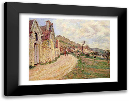 The Rocks at Falaise 28x22 Black Modern Wood Framed Art Print Poster by Monet, Claude