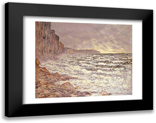 The Sea at Fecamp, 1881 28x22 Black Modern Wood Framed Art Print Poster by Monet, Claude