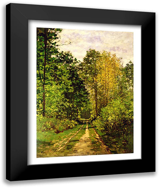 Wooded Path, 1865 22x28 Black Modern Wood Framed Art Print Poster by Monet, Claude