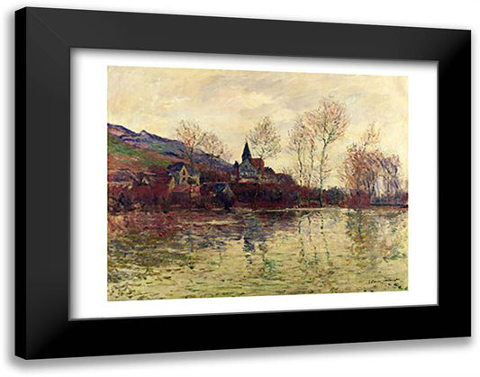 Floods at Giverny, 1886 28x22 Black Modern Wood Framed Art Print Poster by Monet, Claude