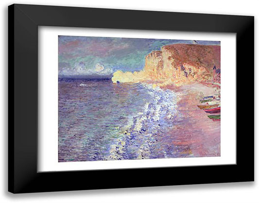 Morning at Etretat, 1883 28x22 Black Modern Wood Framed Art Print Poster by Monet, Claude