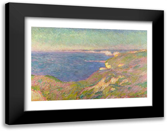 The Cliffs Near Dieppe, 1897 28x22 Black Modern Wood Framed Art Print Poster by Monet, Claude