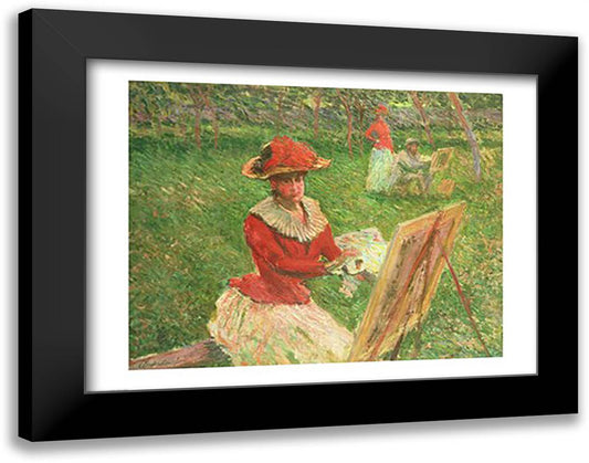 Blanche Hoschede (1864-1947) Painting, 1892 28x22 Black Modern Wood Framed Art Print Poster by Monet, Claude