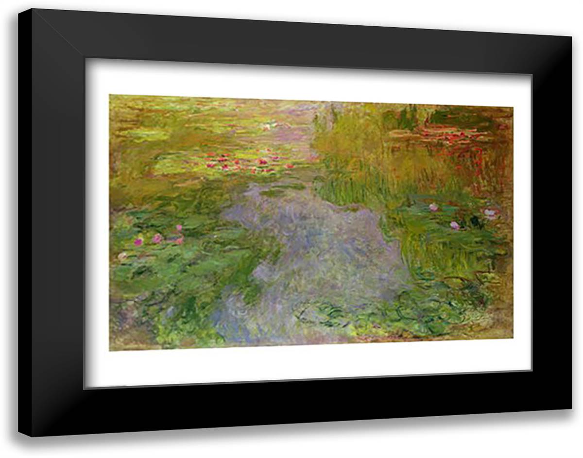 Waterlilies, c.1919 28x22 Black Modern Wood Framed Art Print Poster by Monet, Claude