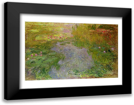 Waterlilies, c.1919 28x22 Black Modern Wood Framed Art Print Poster by Monet, Claude