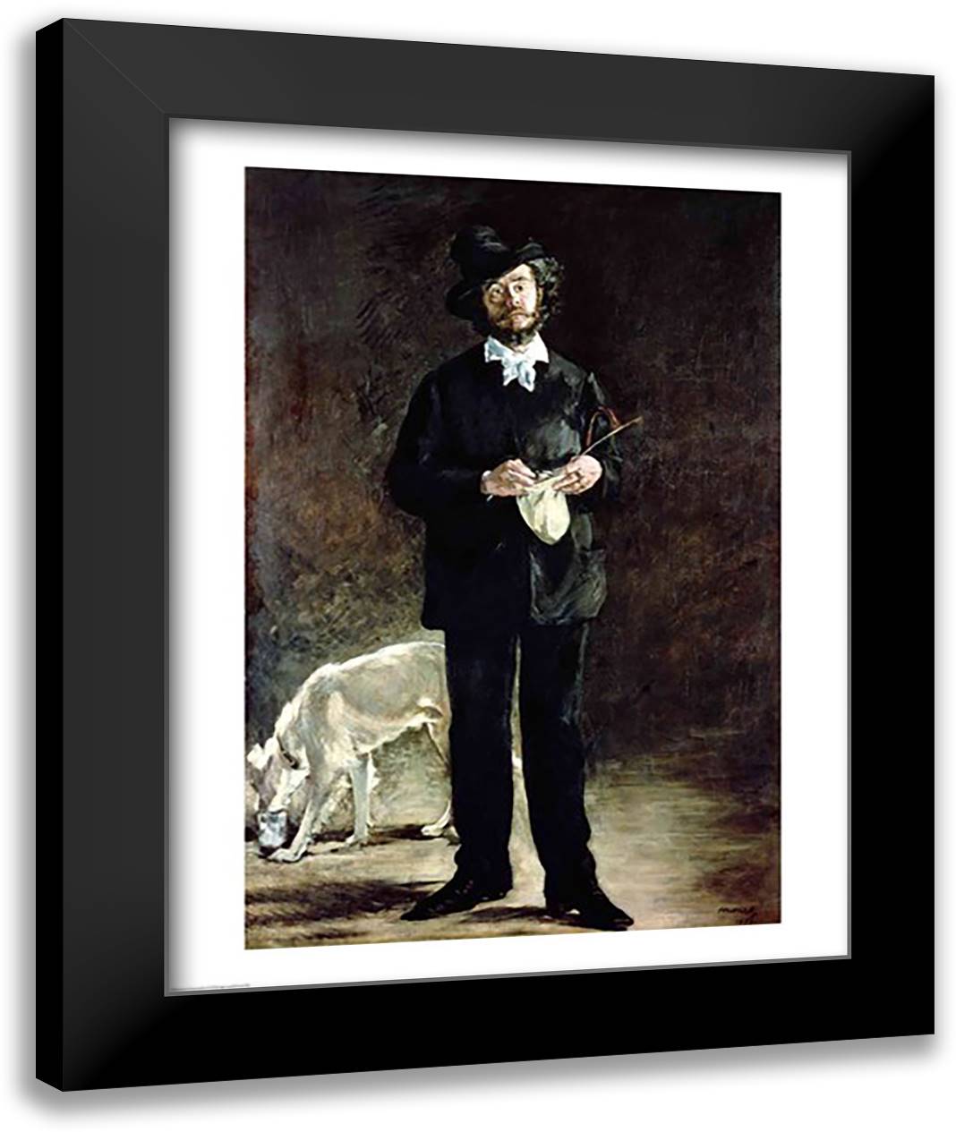 Portrait of Gilbert Marcellin Desboutin, 1875 22x28 Black Modern Wood Framed Art Print Poster by Manet, Edouard