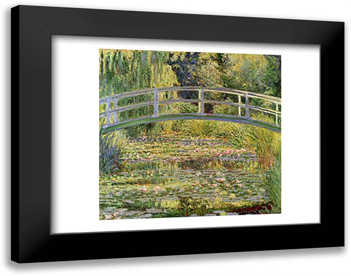 Waterlily Pond, 1899 28x22 Black Modern Wood Framed Art Print Poster by Monet, Claude