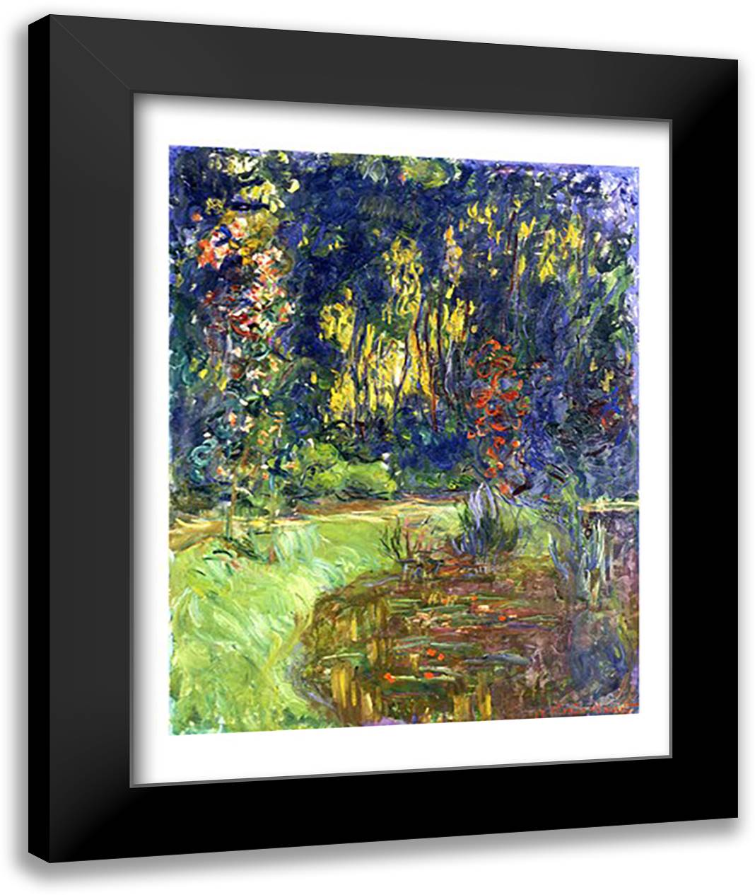 Garden of Giverny, 1923 22x28 Black Modern Wood Framed Art Print Poster by Monet, Claude