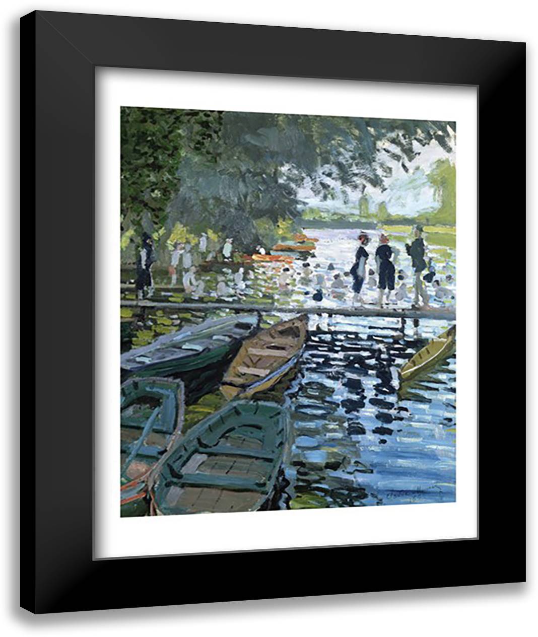 Bathers at La Grenouillere, 1869 22x28 Black Modern Wood Framed Art Print Poster by Monet, Claude