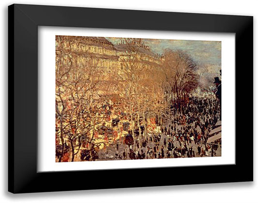 Boulevard des Capucines, 1873 28x22 Black Modern Wood Framed Art Print Poster by Monet, Claude