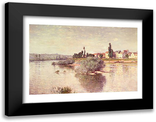 The Seine at Lavacourt, 1880 28x22 Black Modern Wood Framed Art Print Poster by Monet, Claude
