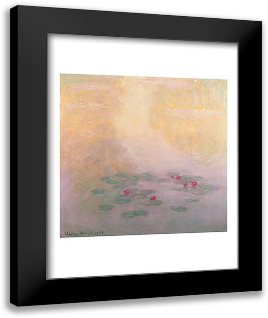 Nympheas, 1908 22x28 Black Modern Wood Framed Art Print Poster by Monet, Claude