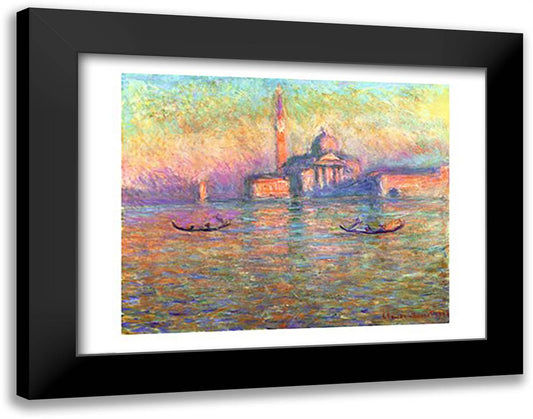 San Giorgio Maggiore, Venice, 1908 28x22 Black Modern Wood Framed Art Print Poster by Monet, Claude