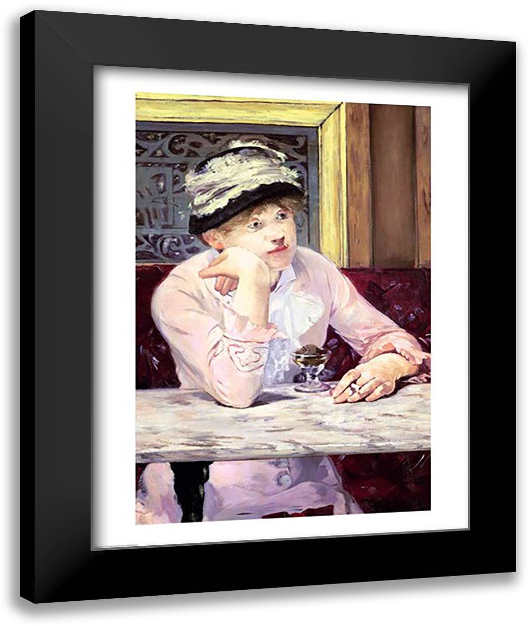 The Plum, 1878 22x28 Black Modern Wood Framed Art Print Poster by Manet, Edouard