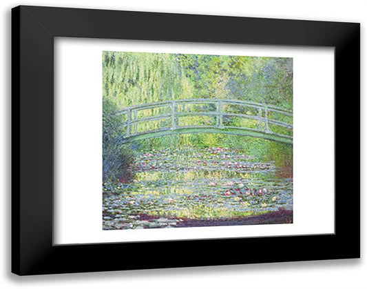 The Waterlily Pond with the Japanese Bridge, 1899 28x22 Black Modern Wood Framed Art Print Poster by Monet, Claude