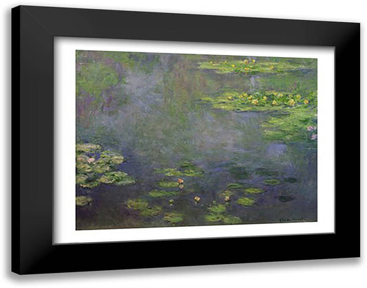 Waterlilies 28x22 Black Modern Wood Framed Art Print Poster by Monet, Claude