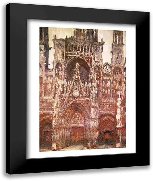 Rouen Cathedral, evening, harmony in brown, 1894 22x28 Black Modern Wood Framed Art Print Poster by Monet, Claude