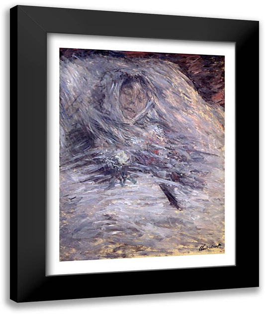 Camille Monet on her Deathbed 22x28 Black Modern Wood Framed Art Print Poster by Monet, Claude