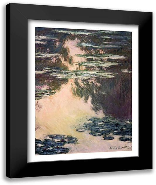 Waterlilies with Weeping Willows, 1907 22x28 Black Modern Wood Framed Art Print Poster by Monet, Claude