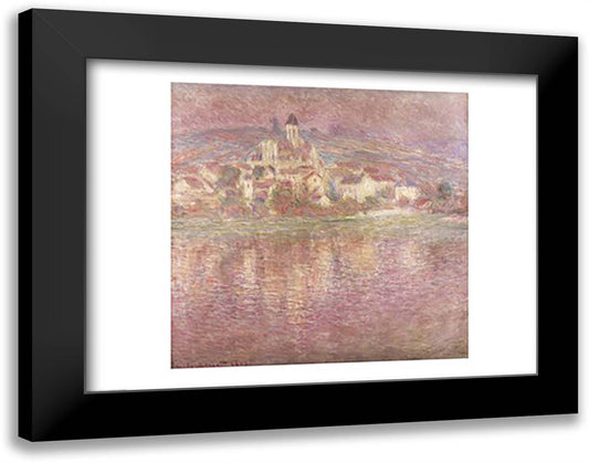Vetheuil, sunset, 1901 28x22 Black Modern Wood Framed Art Print Poster by Monet, Claude