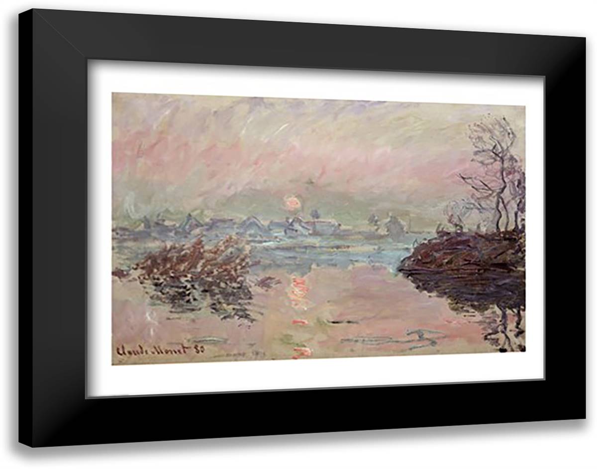 Sunset, 1880 28x22 Black Modern Wood Framed Art Print Poster by Monet, Claude