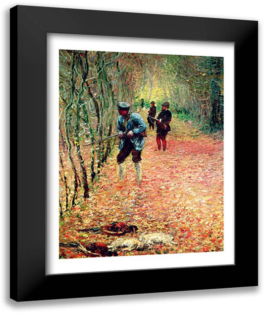 The Shoot, 1876 (detail) 22x28 Black Modern Wood Framed Art Print Poster by Monet, Claude