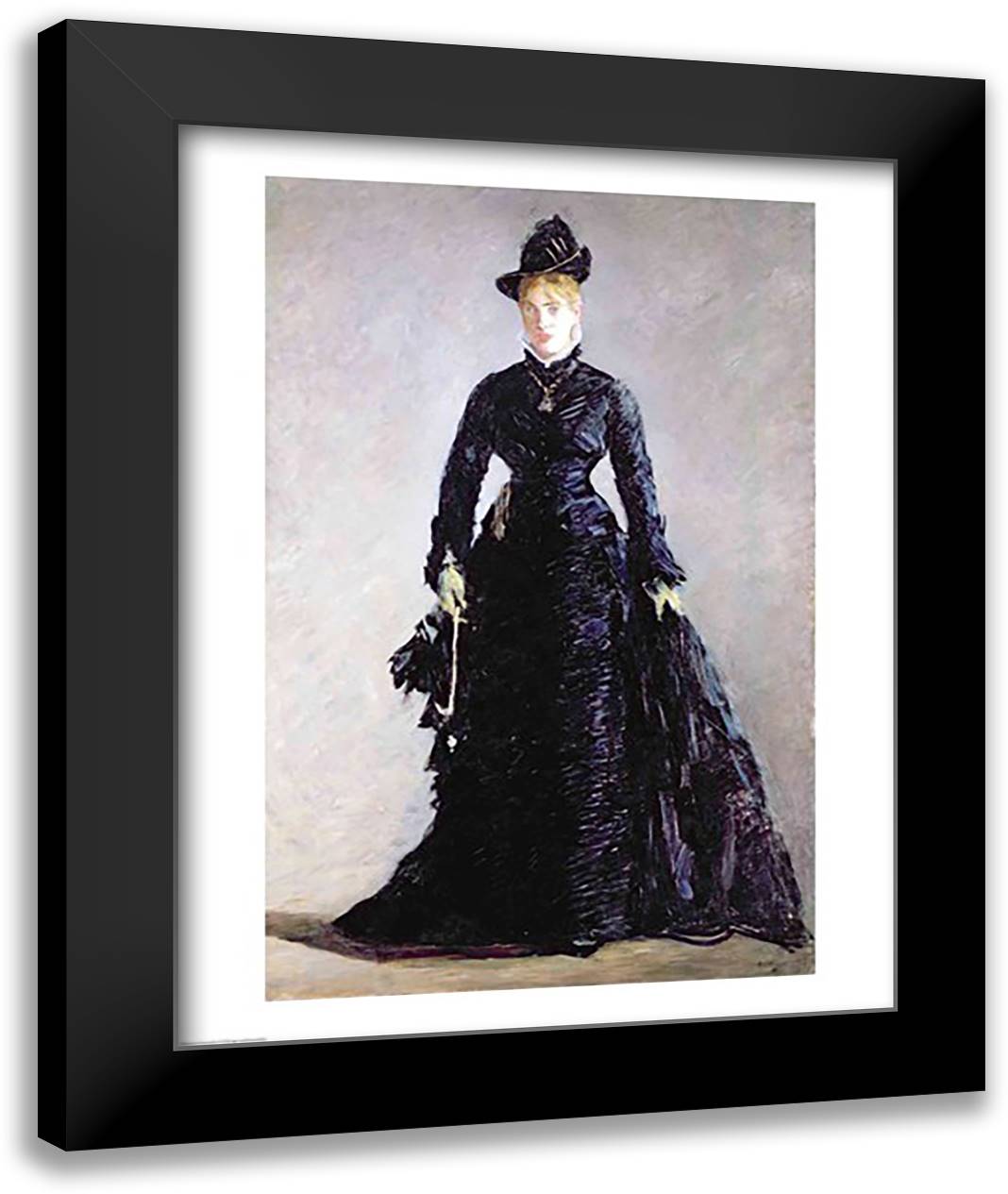 A Parisian Lady 22x28 Black Modern Wood Framed Art Print Poster by Manet, Edouard