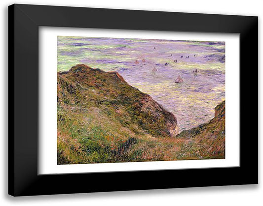 View Over the Sea, 1882 28x22 Black Modern Wood Framed Art Print Poster by Monet, Claude