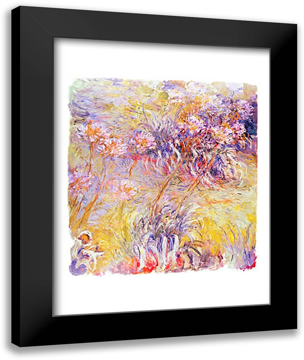 Impression: Flowers 22x28 Black Modern Wood Framed Art Print Poster by Monet, Claude