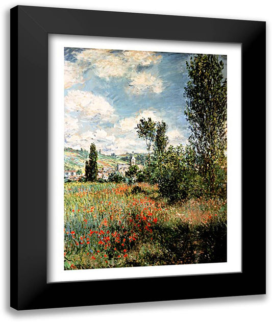 Path through the Poppies, Ile Saint-Martin, Vetheuil, 1880 22x28 Black Modern Wood Framed Art Print Poster by Monet, Claude