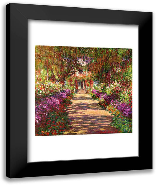 A Pathway in Monet's Garden, Giverny, 1902 22x28 Black Modern Wood Framed Art Print Poster by Monet, Claude