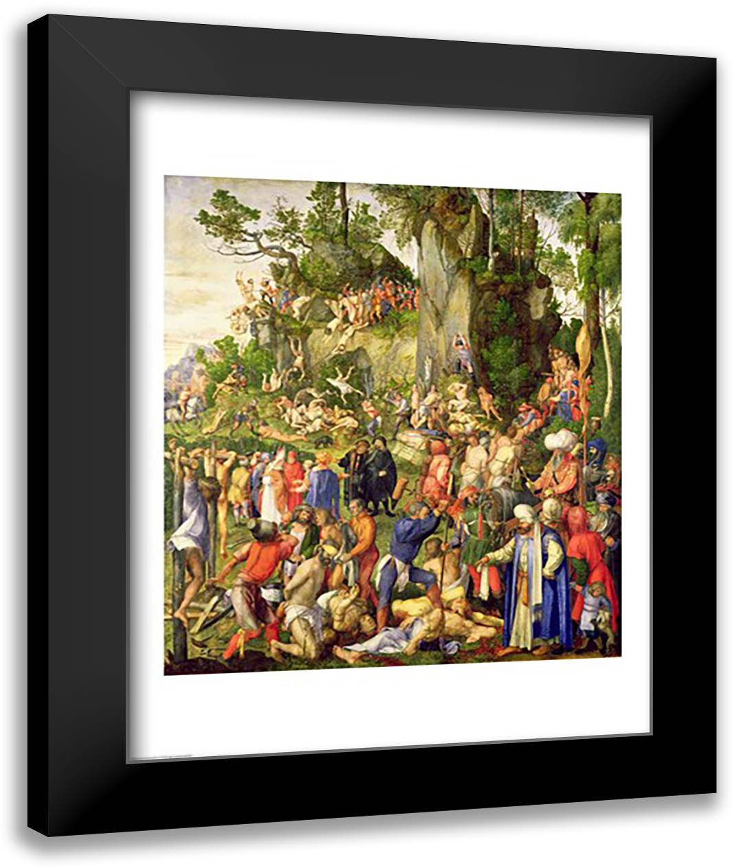 Martyrdom of the Ten Thousand, 1508 22x28 Black Modern Wood Framed Art Print Poster by Durer, Albrecht