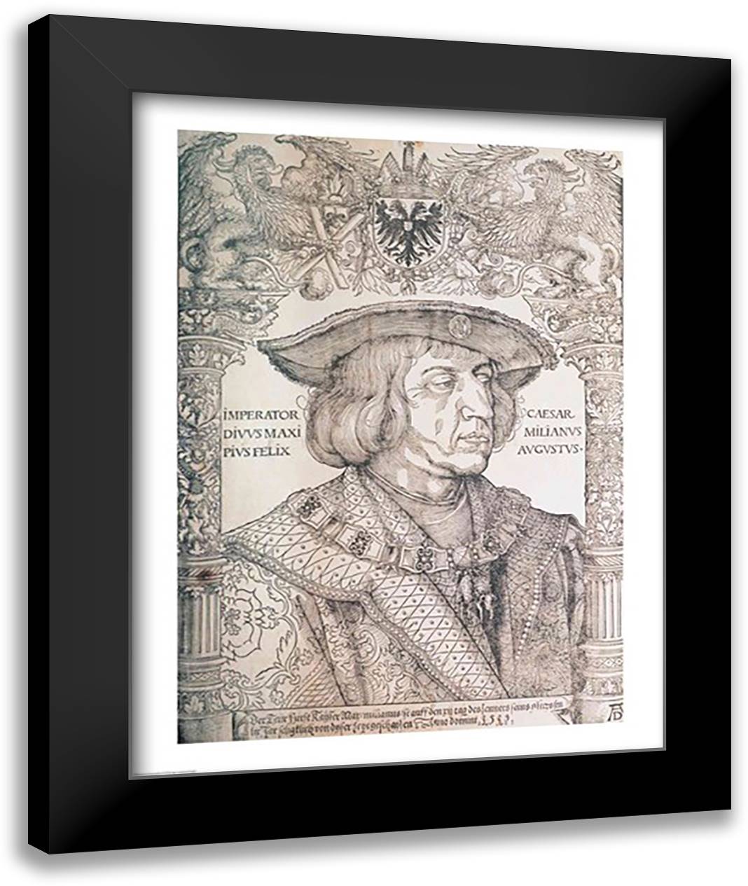 Maximilian I, Emperor of Germany 22x28 Black Modern Wood Framed Art Print Poster by Durer, Albrecht