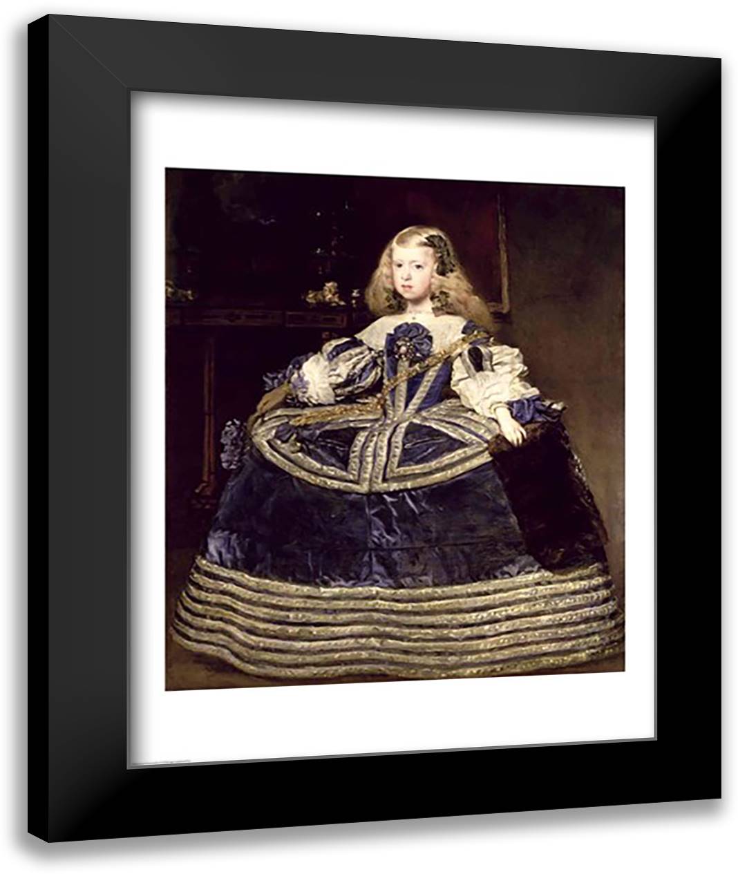Infanta Margarita in Blue, 1659 22x28 Black Modern Wood Framed Art Print Poster by Velazquez, Diego