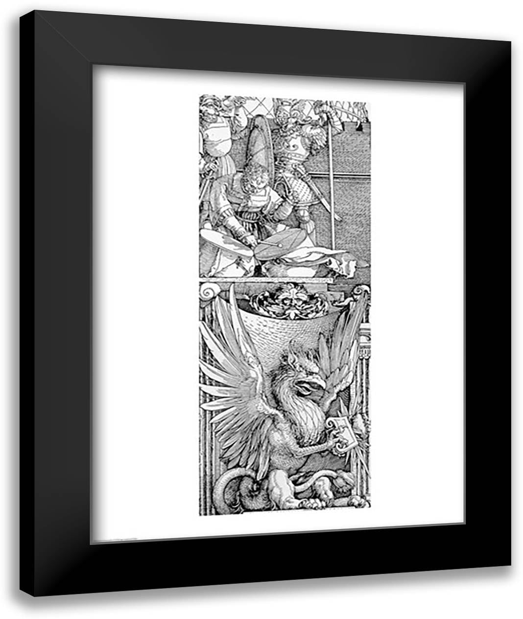 The Triumphal Arch of Emperor Maximilian I: detail of pillar 22x28 Black Modern Wood Framed Art Print Poster by Durer, Albrecht