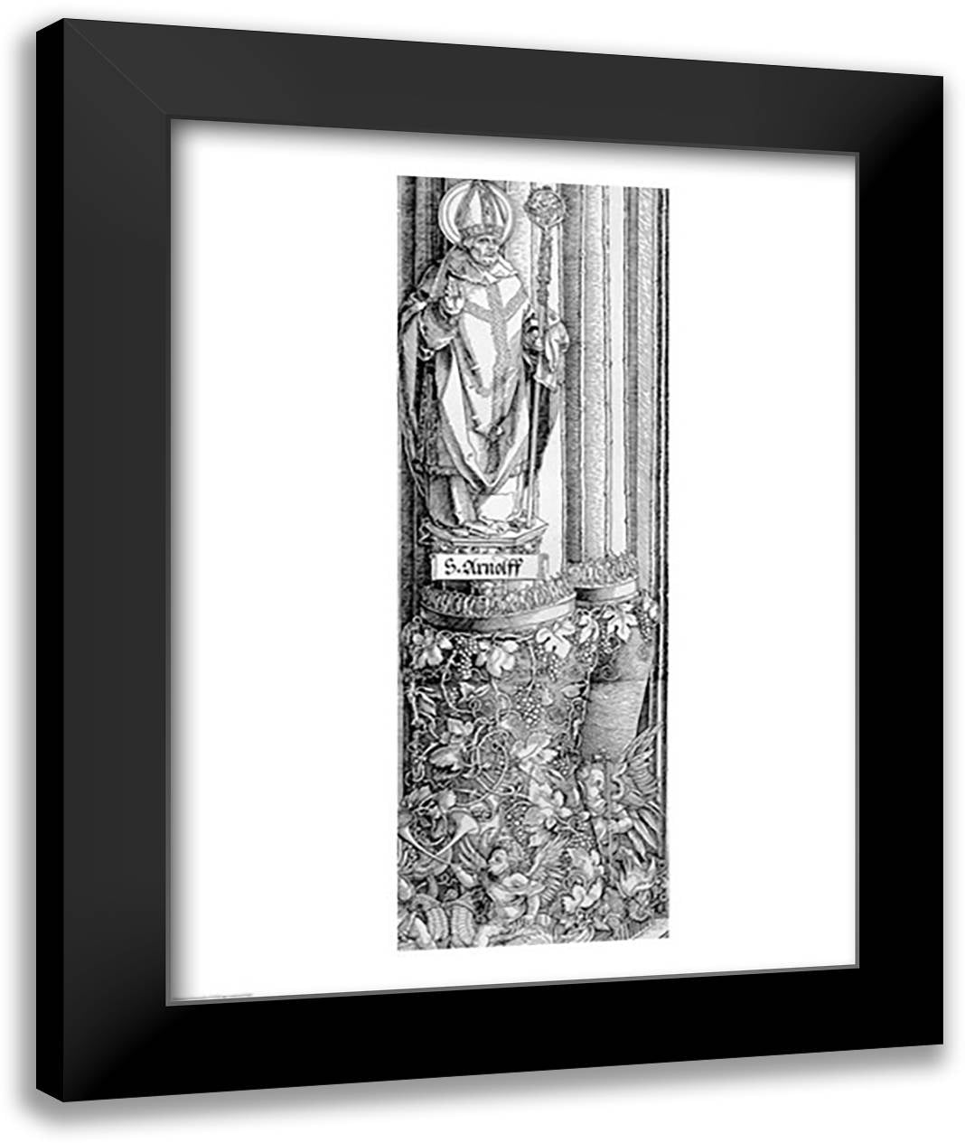 The Triumphal Arch of Emperor Maximilian I of Germany: Detail of column 22x28 Black Modern Wood Framed Art Print Poster by Durer, Albrecht