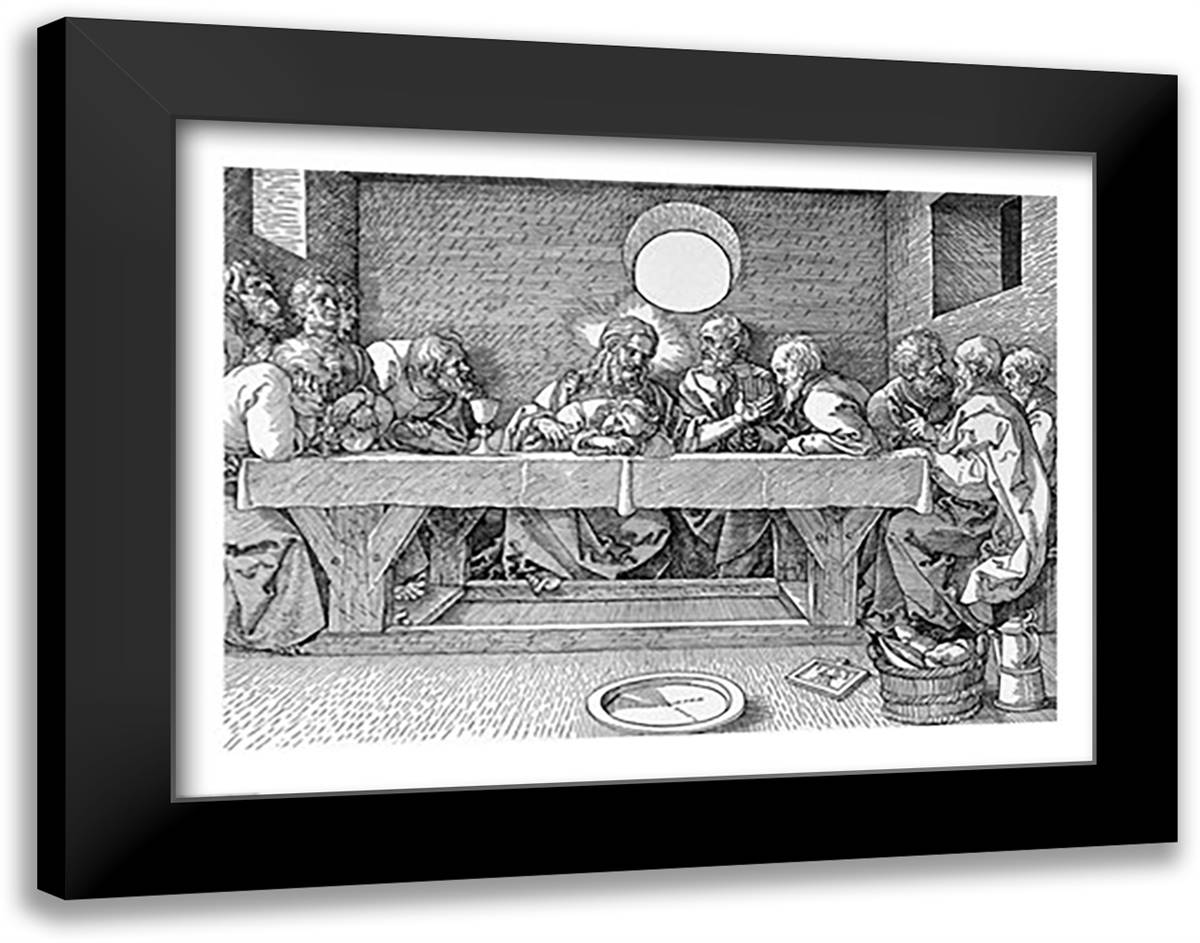 The Last Supper, pub. 1523 28x22 Black Modern Wood Framed Art Print Poster by Durer, Albrecht