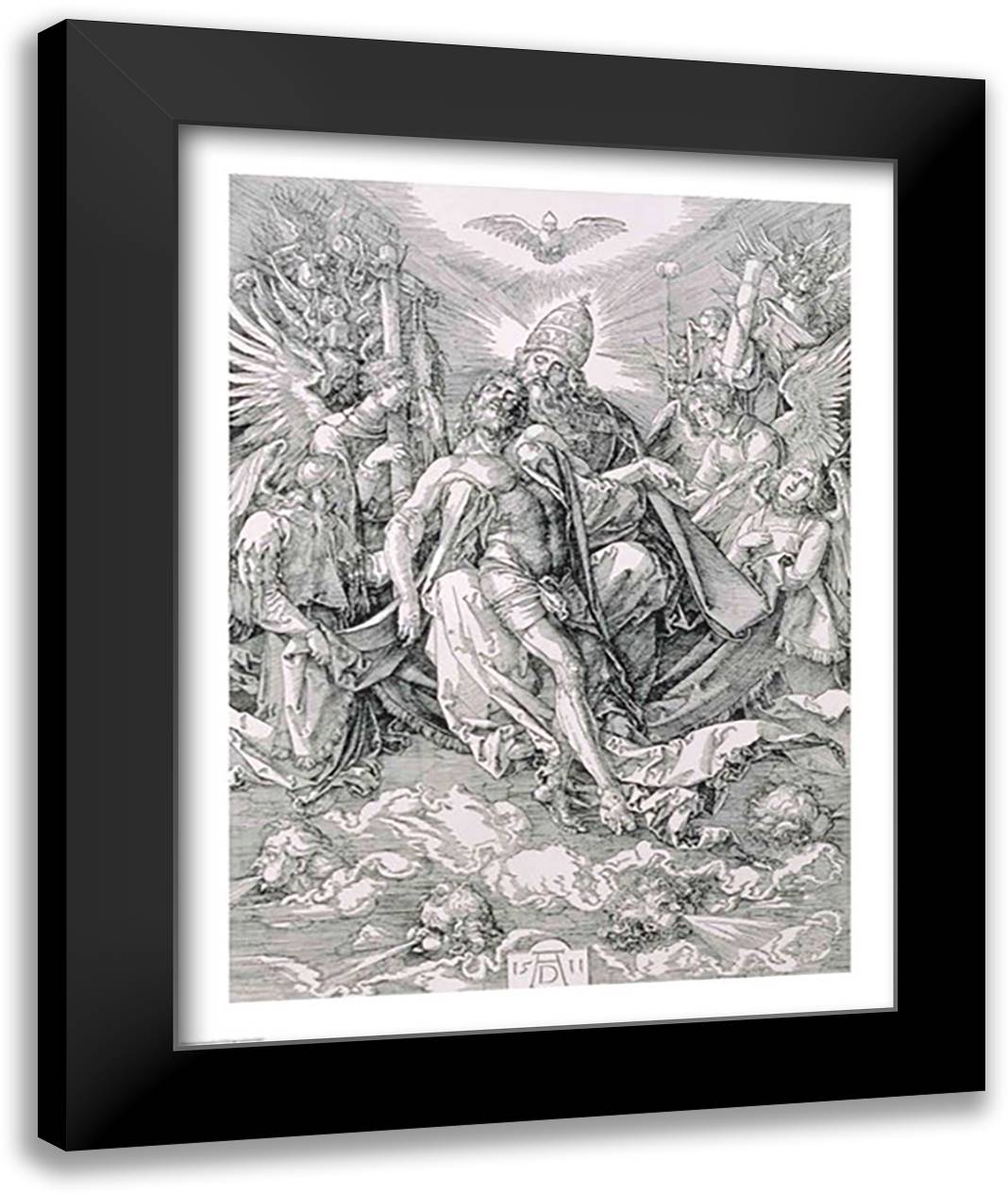 The Holy Trinity 22x28 Black Modern Wood Framed Art Print Poster by Durer, Albrecht