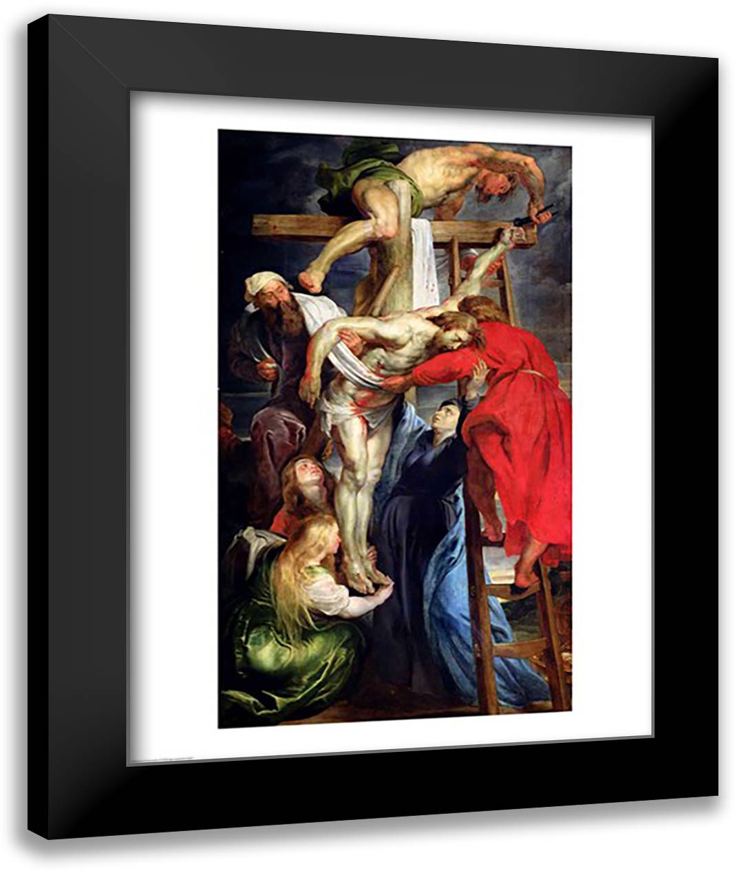The Descent from the Cross 22x28 Black Modern Wood Framed Art Print Poster by Rubens, Peter Paul