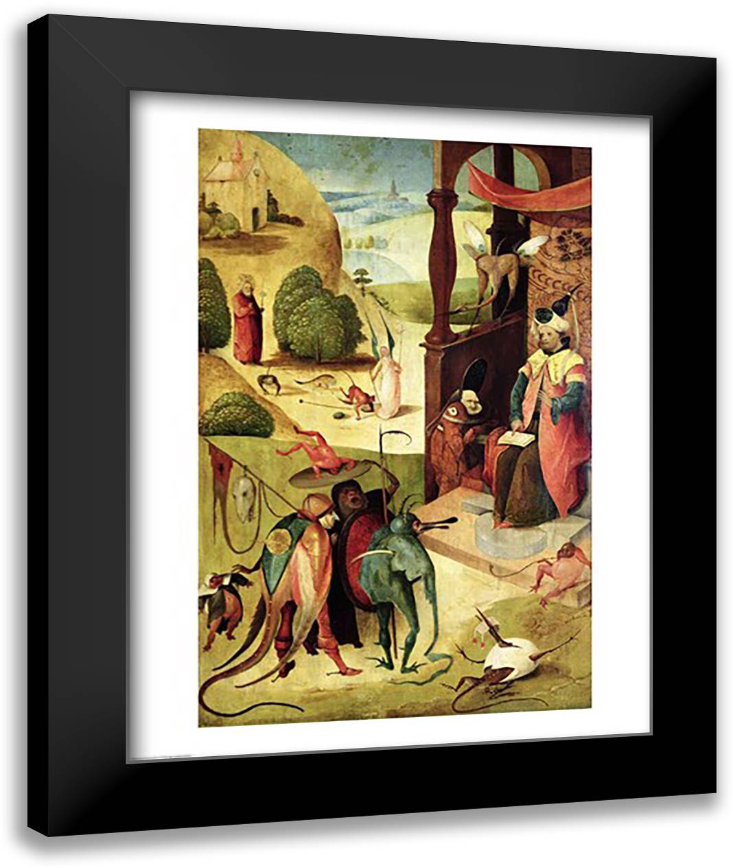 St.James and the Magician 22x28 Black Modern Wood Framed Art Print Poster by Bosch, Hieronymus