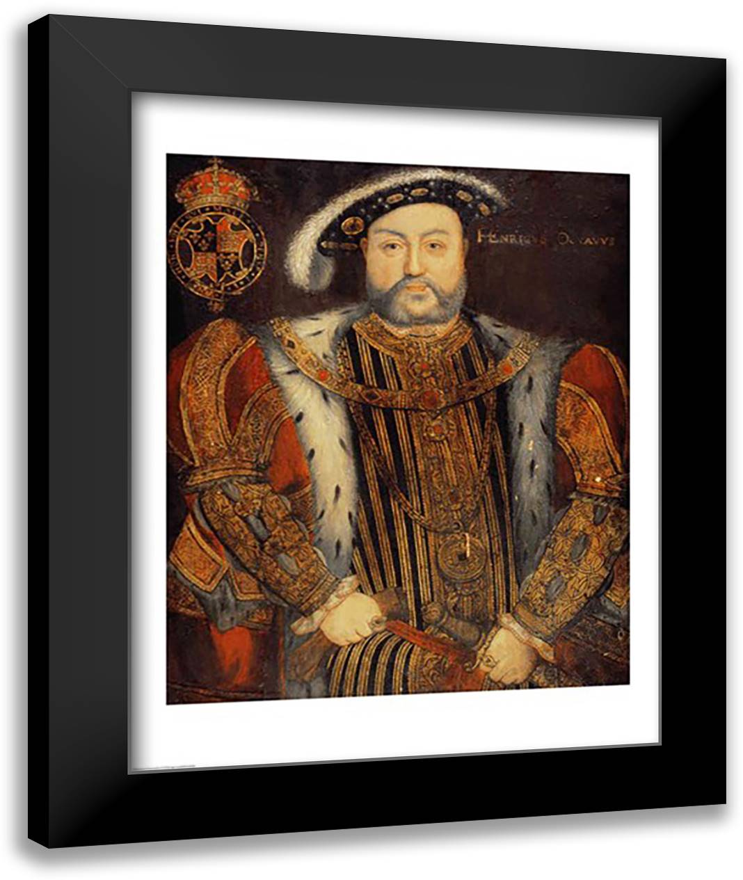 Portrait of Henry VIII 22x28 Black Modern Wood Framed Art Print Poster by Holbein, Hans